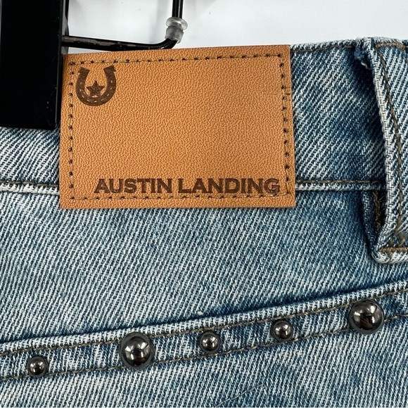 Austin Landing Denim Cross Patches Studded 100% Cotton Jeans - Picture 10 of 13